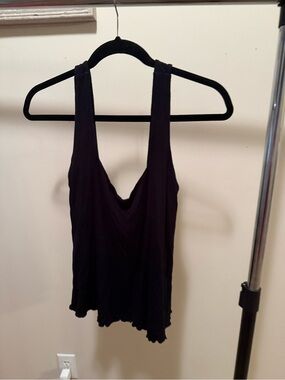 Guess Black Draped Racerback Tank